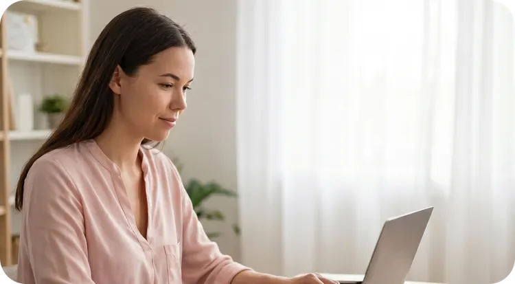 Specialist analyzing workflows and enterprise hyperautomation processes on their laptop.