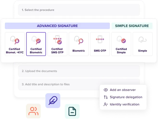 Types of signatures in Tecalis Sign