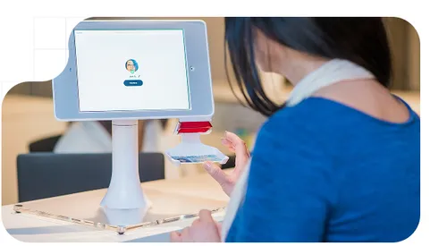 Person doing a KYC with automated document scanning to comply with the sixth AML directive